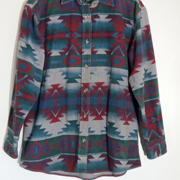 Cabela's southwestern style flannel long sleeve button down shirt - Picture 2 of 8